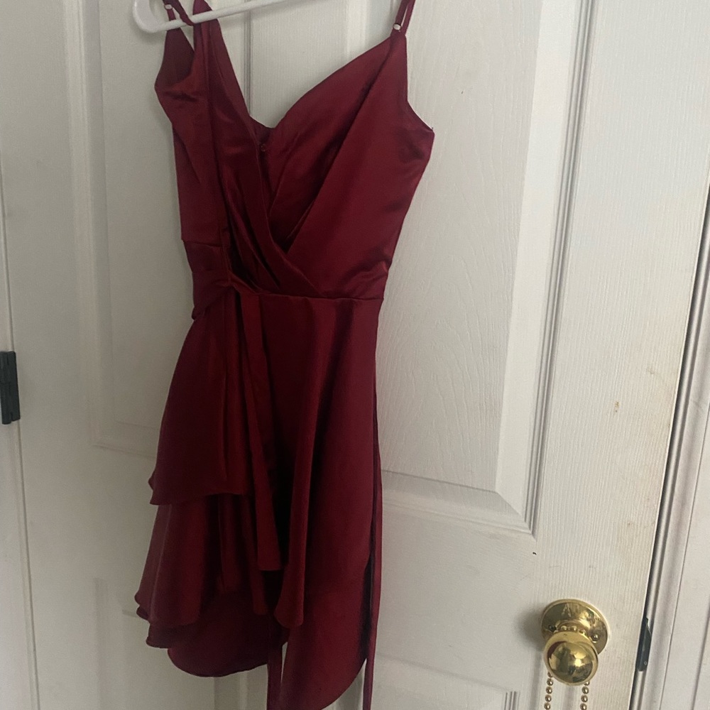 I am selling a red satin homecoming dress